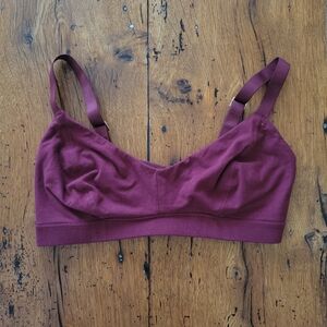 Subset Organic Cotton Triangle Soft Bra Size L+ in Garnet